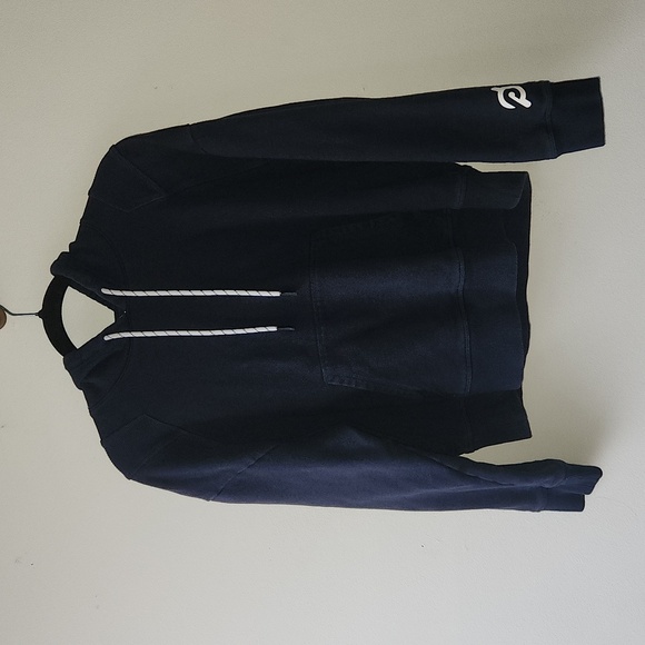 Peloton Dark Blue Rib Insert Pullover Hoodie, size M - Picture 2 of 12